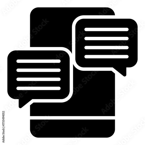 Chatting icon. Instant message and online conversation concept. Virtual meeting communication illustration. Glyph Icon