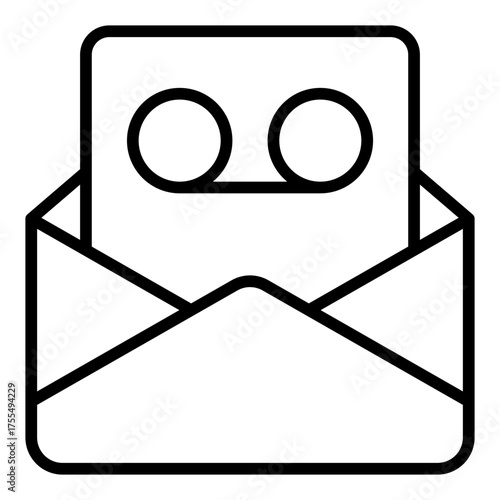 Voice mail icon. Audio message and digital communication concept. Online meeting and notification illustration. Line Icon
