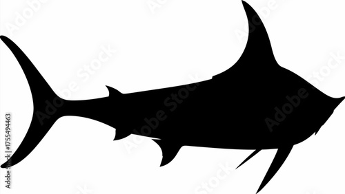 Stunning marlin silhouette for graphic design projects and ocean conservation campaigns, powerful logo