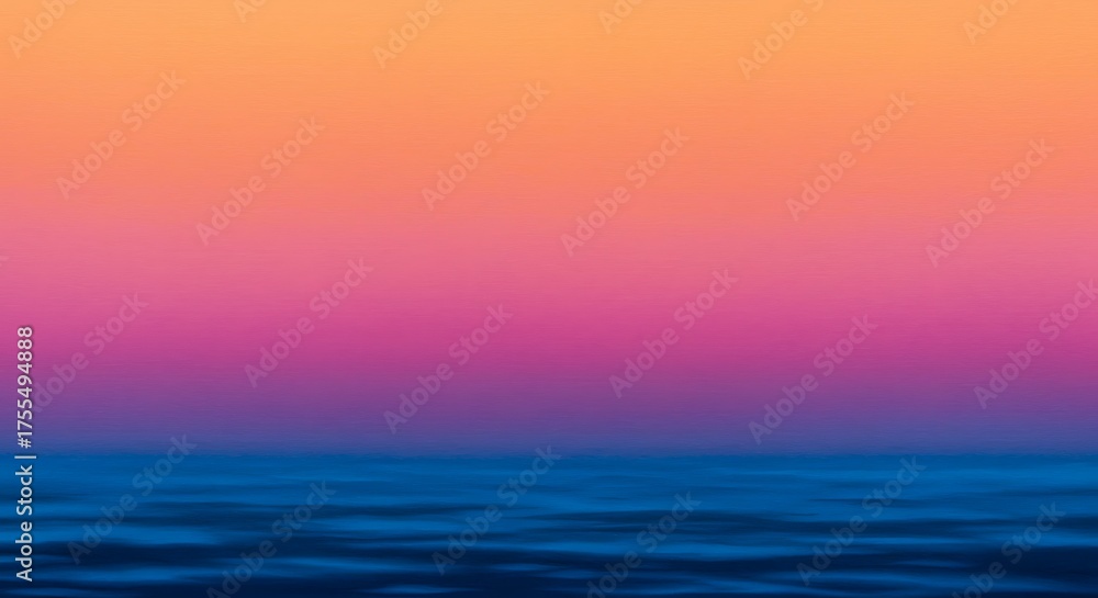Obraz premium Tie dye vibrant sunset gradient over the ocean with a clear horizon line commercial usage