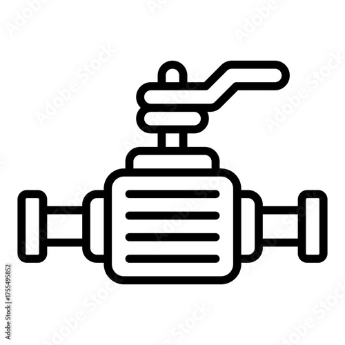 Valve icon. Water control system and irrigation pipe concept. Agricultural equipment and flow regulation illustration. Line Icon