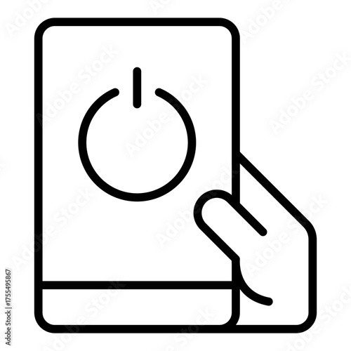 Smartphone control icon. Remote irrigation monitoring and automation concept. Smart farm technology illustration. Line Icon
