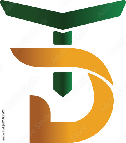 TD Brand Logo Design  Modern Minimal Letter Monogram Vector on white background