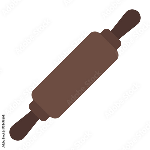 Rolling dough icon. Pastry preparation symbol. Baking process and bakery collection. Flat Icon