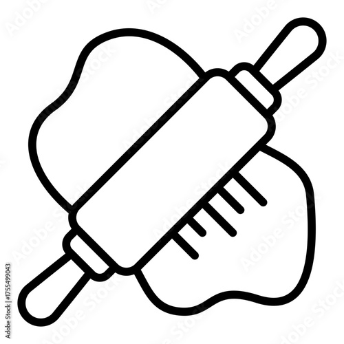 Dough icon. Baking ingredient symbol. Bread and pastry preparation collection. Line Icon