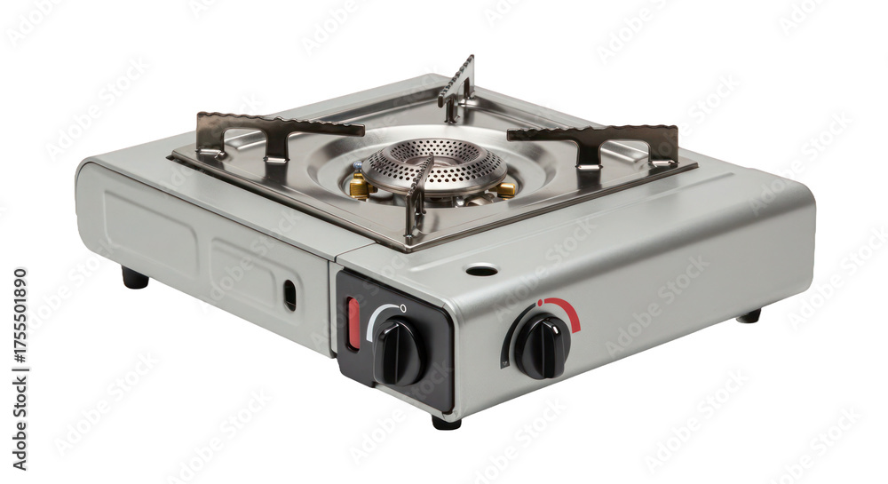 Fototapeta premium Portable gas stove resting on surface