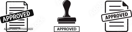 The image features three elements: documents marked "APPROVED" and a central stamp, conveying a sense of validation and official approval.