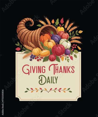 Thanksgiving Day T-shirt Vector Design, Autumn Harvest Illustration, Happy Thanksgiving Typography Art, Turkey Day Dinner Graphic, Fall Leaves Decoration, Pumpkin Pie Celebration Artwork