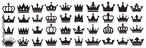 Crown vector collection, royal luxury symbols. Crown icon set. leadership award, victory symbol