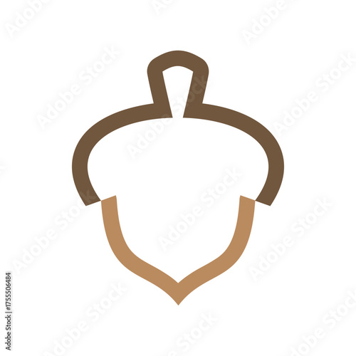 Minimal acorn outline badge blank frame