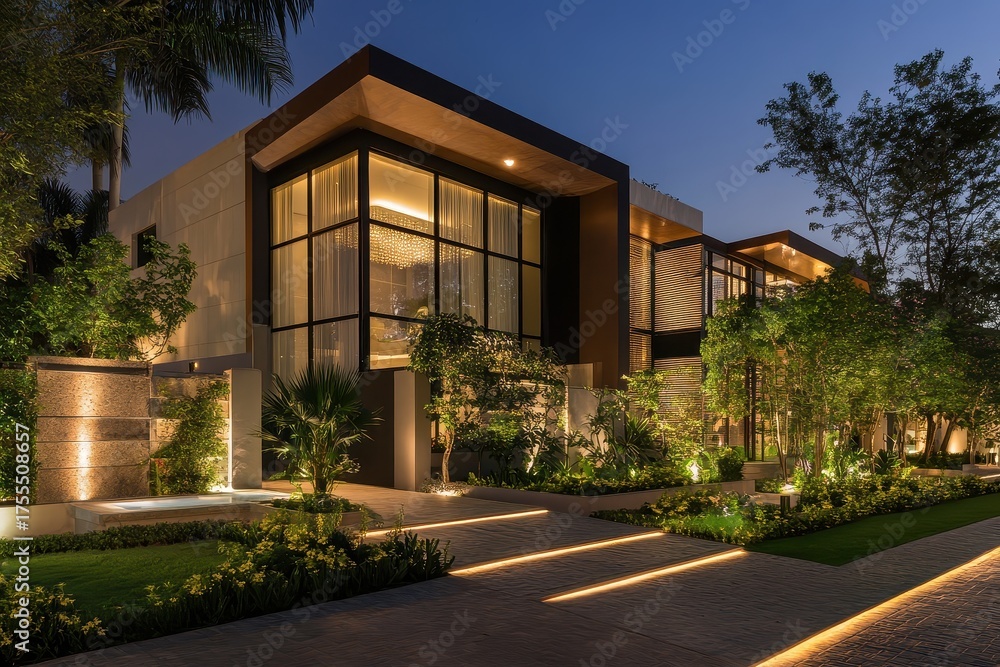 Obraz premium A modern house with a lot of greene