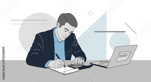 Focused Professional Calculating Finances and Working On Important Data Analysis