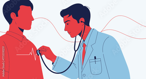 Healthcare Professional Examining Patient's Chest With Stethoscope Depicting Medical Checkup
