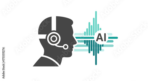 Artificial Intelligence Voice Recognition Technology Concept.