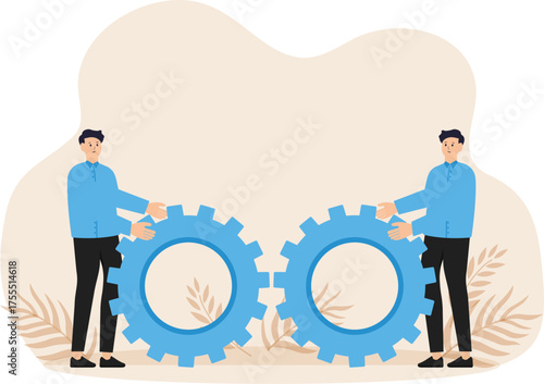 Teamwork and cooperation in a business setting, idea that working together can lead to success, collaboration or synergy concept
