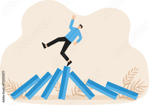 Economic recession from high inflation, stock market crash, crisis or depression concept
