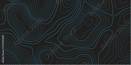 Seamless geometric blue abstract pattern with swirl lines vector illustration design for wallpaper or textile decoration