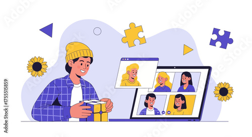 Online Meeting Connect People to Collaborate and Solve the Puzzle Together
