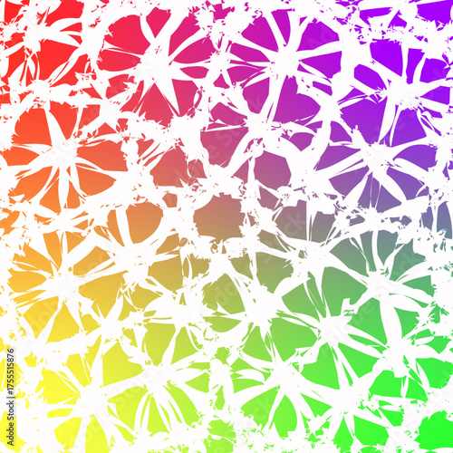 Rainbow Floral Burst on Vibrant Gradient Art Print