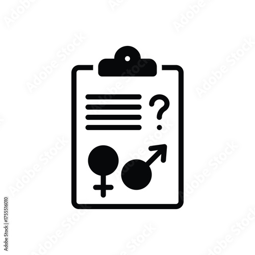 Black solid icon for gender test