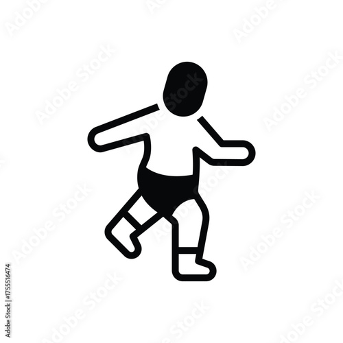 Black solid icon for kid