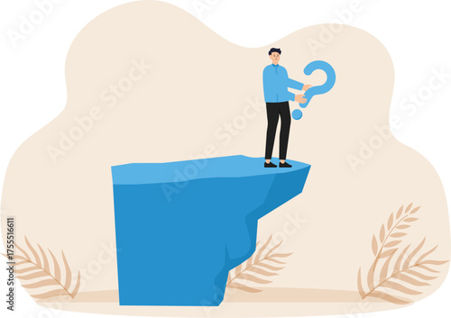 Hard question with no answer or solution, critical business problem, doubtful or stress burden concept
