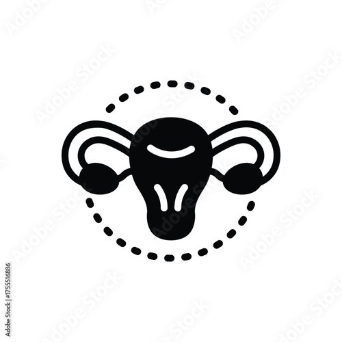 Black solid icon for ovulation