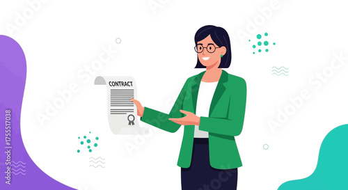 Professional Presenting Official Contract Document With Confidence And Expertise