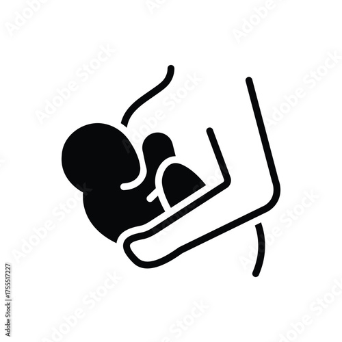 Black solid icon for suckling