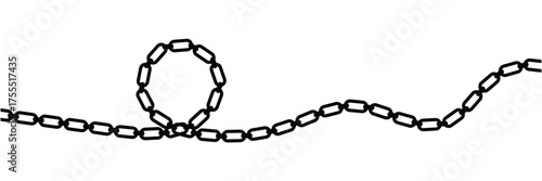 Silhouette chains. Different weaving black seamless borders, decorative jewelry for pendants, recurring metal segments, Elegant precious black necklaces nowaday vector isolated flat set in eps10.