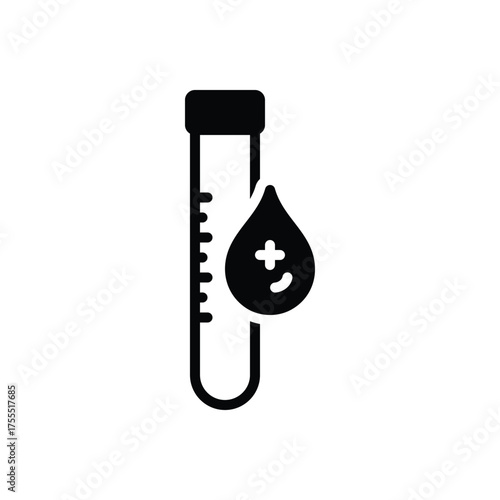 Black solid icon for blood test