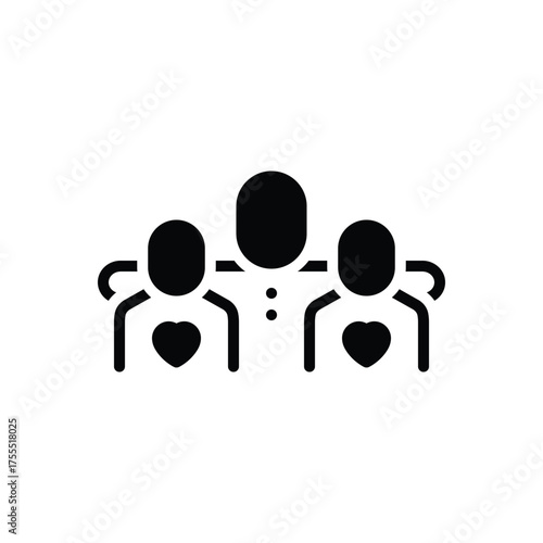 Black solid icon for donor offspring