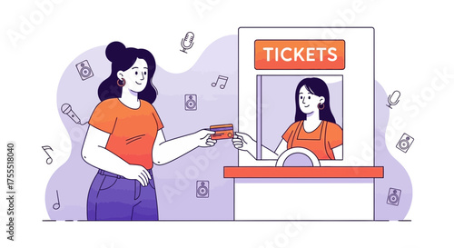 Purchasing Concert Tickets: Depicting Modern Transactions at a Music Event