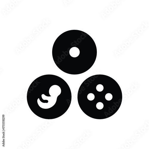 Black solid icon for embryo culture