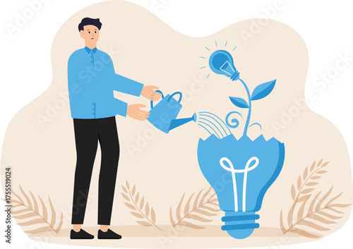 make profit from creativity or innovation, earn money thinking and startup or fund raising concept
