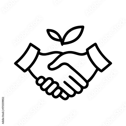 Eco Handshake Cooperation Icon