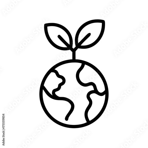 Eco Globe Sustainability Icon