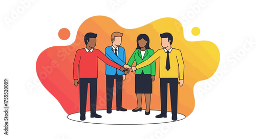 Teamwork Synergy: Collaborative Handshake Illustrating Unity and Collective Achievement