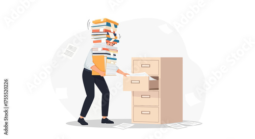 The Employee Struggles With The Overwhelming Burden Of Administrative Documentation