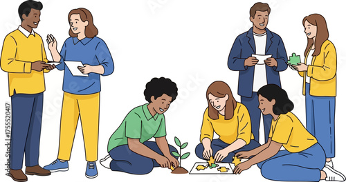 community collaboration planting growth and connecting ideas for a shared future