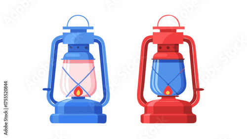 old lamp on white background