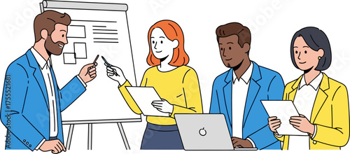 business professionals engage, mapping out innovative plans for shared success