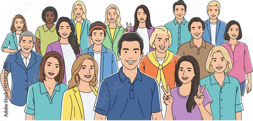 collective happiness shines through diverse faces, fostering unity and optimism
