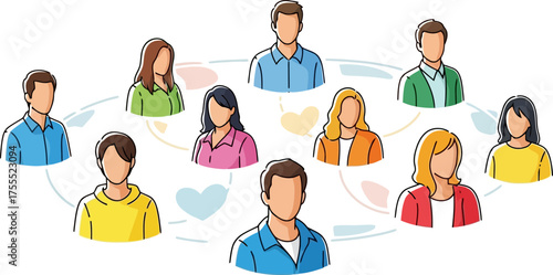 diverse connections form a supportive circle, fostering unity and collaboration