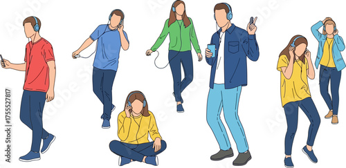 personal soundscapes diverse individuals lost in their vibrant music worlds