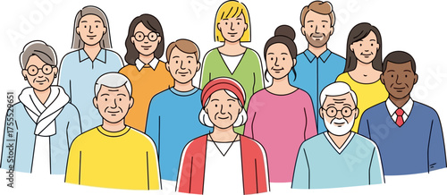 collective strength blossoms, representing a joyful, interconnected human tapestry of ages