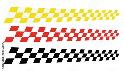WebDynamic checkered patterns in yellow, red, and black convey speed, competition, and a winner's attitude for racing, motorsports, and game designs, adding bold energy and vibrant visual impact