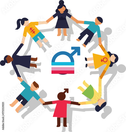 diverse identities unite, forming a supportive circle of shared equality