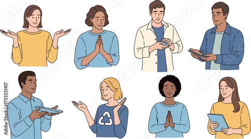 peoples diverse gestures showcase communication, connection, emotion, and modern living