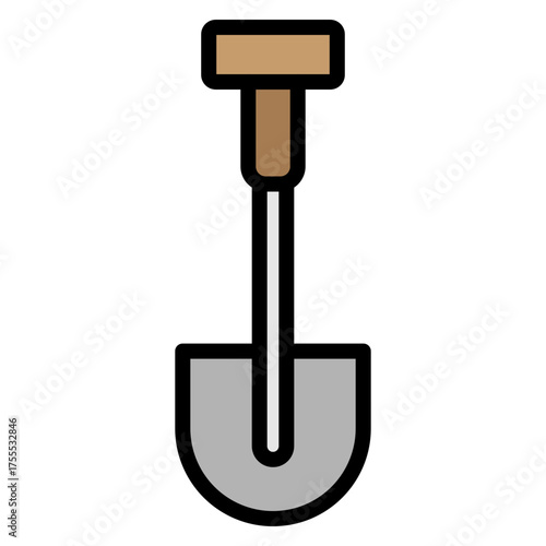 Digging Tools Vector Filled Icon Design